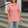 thumbnail image 2 of TODOZO Hot Sale!! Women's Polo Shirts Cotton 3-Button Short Sleeve Collared Tops Summer Cool Shirt Uniform Casual Shirts Women's Short Sleeve Shirts Summer Down Collared Tops Casual Loose Tees, 2 of 6