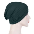 thumbnail image 5 of Lroveb Turbans for Women Head Wrap Hijab Stretch Cloth Forehead Cross Indian Hat Crystal Linen Turban Muslim Bottoming Beanie Hat, 5 of 5