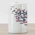 thumbnail image 3 of Navy and Blush Ceramic Toothbrush Holder, Various Butterflies Flying Together Spring Summer Nature Inspired, Decorative Versatile Countertop for Bathroom, 4.5" X 2.7", Violet Blue Pink, 3 of 4