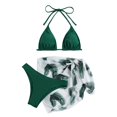 thumbnail image 1 of YDLCAFD Easter Women's 3 Piece Textured High Cut Triangle Bikini Swimsuit With Cover Up, 1 of 4