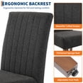 thumbnail image 3 of TacleeKii Dining Chairs Set of 2, Linen Kitchen Side Chairs with Wooden Legs, for Dining Room Restaurant, Dark Gray, 3 of 9