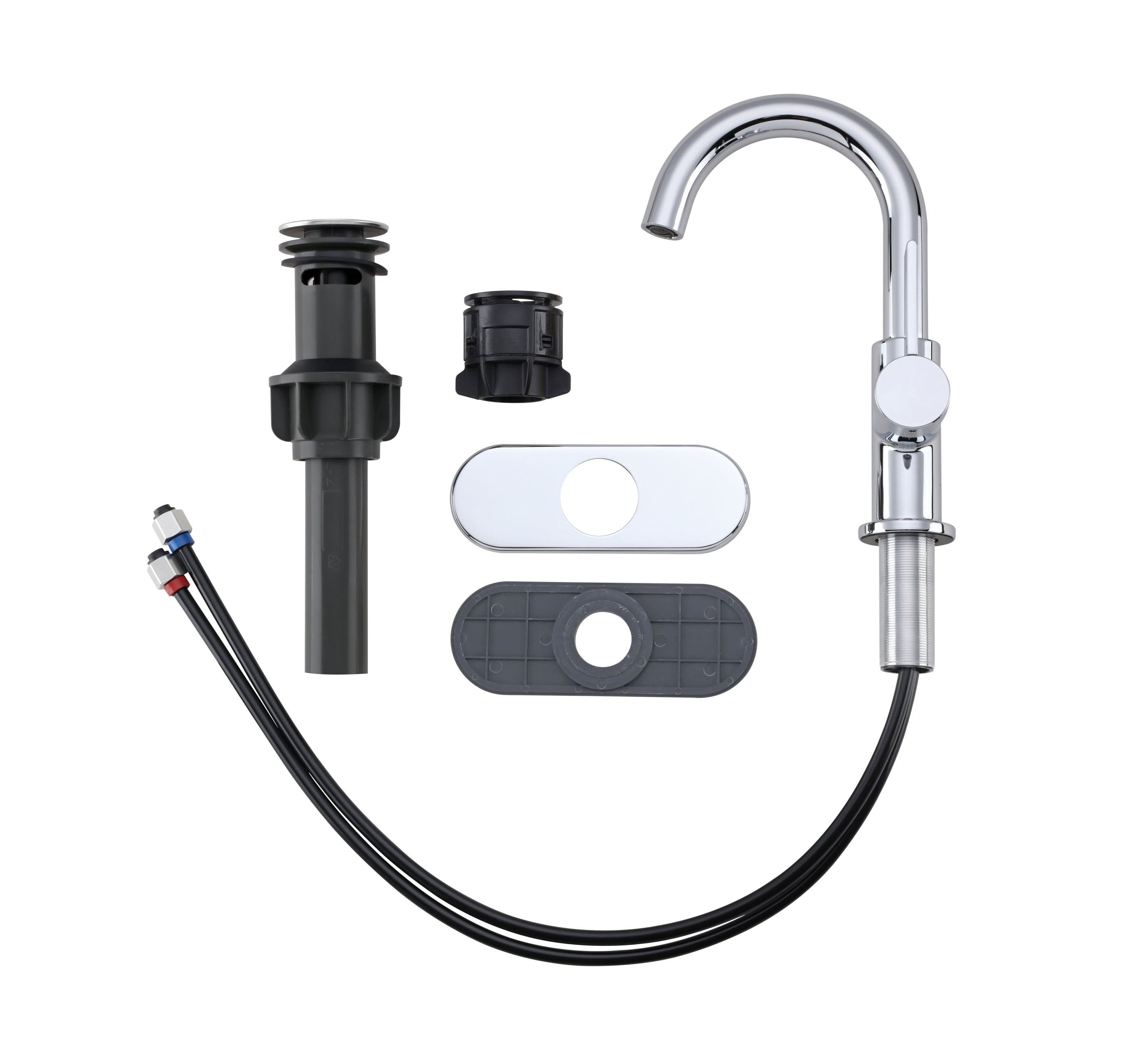 Better Homes & Gardens Chrome Single Handle High-Arc Bathroom Faucet with Knurled Handle