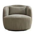 thumbnail image 5 of Hassch Corduroy Upholstered 360° Swivel Barrel Chair with Pillow and Metal Base, Wide Accent Armchair for Living Room, Bedroom, Lounge & Office (Light Gray), 5 of 7