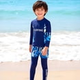 thumbnail image 5 of Boy Shorts Swimwear Sets Sun Protection and Long/short Sleeve Bathing Suits Swimwear Sets Beach Holiday Clothes Blue 7-8 Years, 5 of 5