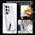 thumbnail image 2 of for Samsung Galaxy S25 Ultra Case with Stand, Compatible with MagSafe, Magnetic Kickstand Case for S25 Ultra, Military-Grade Protection Shockproof Case, Clear Acrylic + Soft TPU Material, Clear, 2 of 6