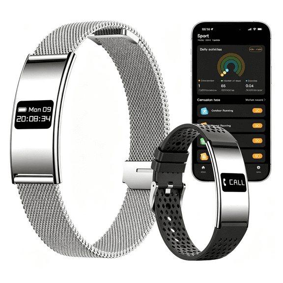 GJX Smart Bracelet for Women Men Ultra-Thin Fitness Tracker for Android & Ios|Wearable Activity,100M Waterproof,24/7 Health Monitoring Heart Rate,Sleep Monitor,100 Sports Modes,30 Days Battery
