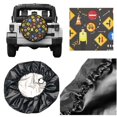 thumbnail image 5 of TEQUAN Universal Waterproof Spare Tire Cover, Dustproof Sun Protection Road Safety Traffic Signs Pattern Wheel Covers, 14 inch, 5 of 7