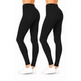 thumbnail image 3 of Women's High Waist Yoga Leggings, Full Length Stretch Pants, 2-Pack, 3 of 5
