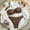 Coffee, variant on Crochet Lace Bandeau Bikini Set with Amber Bead Detail - High Waist Bottom, Strapless Two-Piece Swimsuit for Women