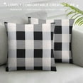 thumbnail image 3 of ARISTURING Set of 4 Decorative Farmhouse Throw Pillow Covers Plaid Square Pillow Cases Striped Pillowcase Soft Solid Cushion Case for Sofa Bedroom Couch, Black and White, 3 of 5