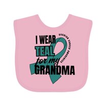 Inktastic I Wear Teal for My Grandma Ovarian Cancer Awareness Boys or Girls Baby Bib