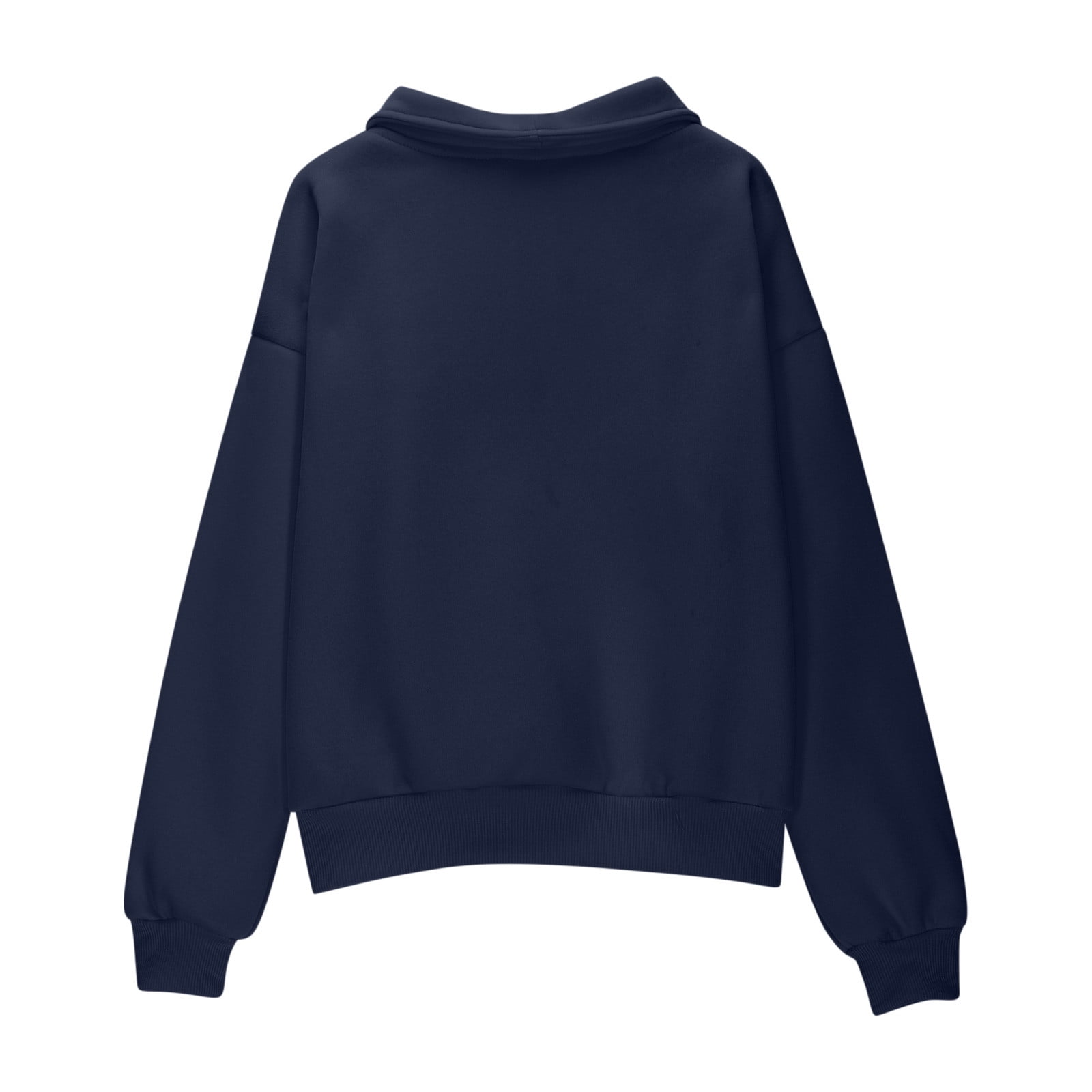 Feancey Girls Quarter Zip Sweatshirt Oversized Long Sleeve Stand Collar Pullovers Fall Winter Casual Fleece Sweatshirts with Thumbholes Navy 160