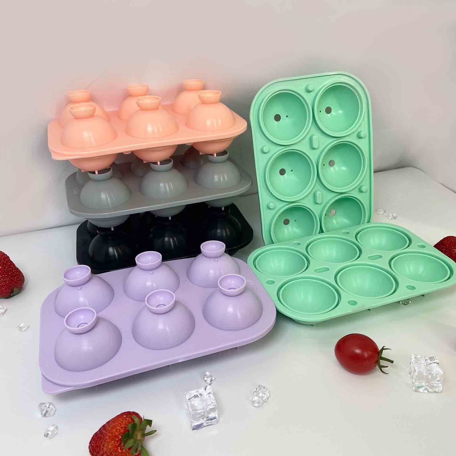 Ice Ball Mold Set, Round Ice Maker, Multi Hole Ice Tray for Freezer Beverage Cooling Whiskey Cocktail Drink Preparation Use