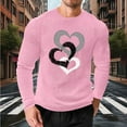 thumbnail image 6 of EchfiProm T shirts for Men Long Sleeve Shirts Pink Waffle Crewneck Valentine Adults Tops Graphic S, 6 of 8