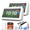 (2) Echo Show 5 (2nd Gen, 2021 Release) - Glacier White + WiFi Smart Plug + Ethernet Cable + 2x AAA Batteries + WiFi Extender + Surge Protector + LCD Cleaner