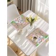 thumbnail image 5 of Easter Placemats Set of 6, Rabbit Colorful Eggs Flowers Plants Wooden Grain Placemats for Dining Table, Place Mats for Kitchen Tabletop, Waterproof Wipeable Dining Table Mats Set, 5 of 9