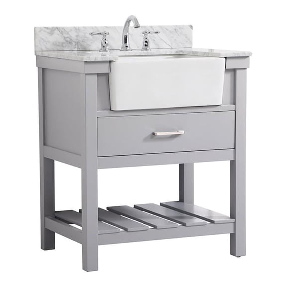 Elegant Decor Clement 30" MDF Single Bathroom Vanity with Backsplash in Gray