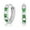 Silver, Green, variant on 925 Sterling Silver Huggie Hoop Earrings with Red & White Cubic Zirconia CZ Birthstones | Small 13MM | Classic Everyday Earrings | Women, Men, Unisex