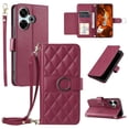 thumbnail image 1 of Crossbody Leather Case for Xiaomi Redmi 13 5G 4G Poco M6 Plus 5G Poco M6 4G Redmi Note 13R 5G Rhombu, 1 of 5
