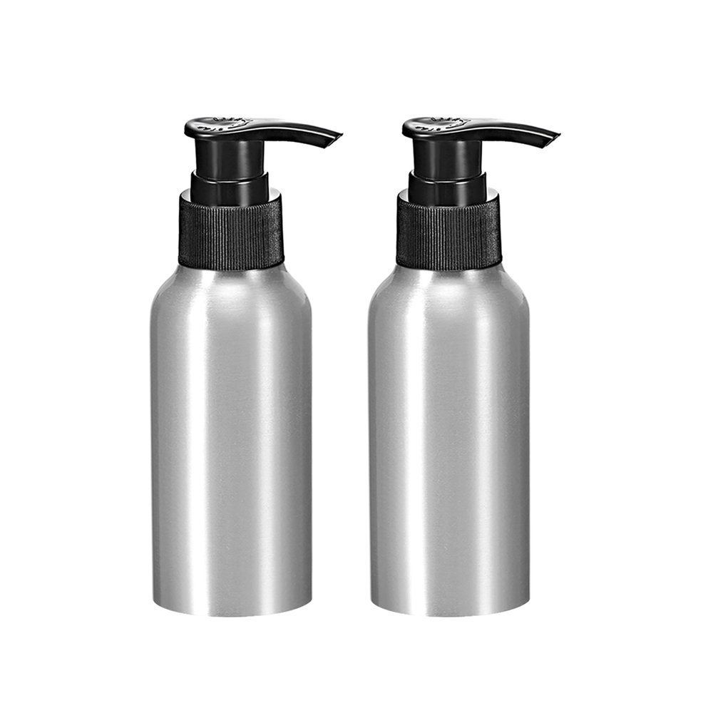 Unique Bargains 4oz/120ml Aluminium Pump Bottle with Pump Cap,Empty