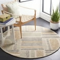 thumbnail image 2 of SAFAVIEH Micro-Loop Bedelia Geometric Striped Area Rug, Ivory/Grey, 5' x 5' Round, 2 of 8