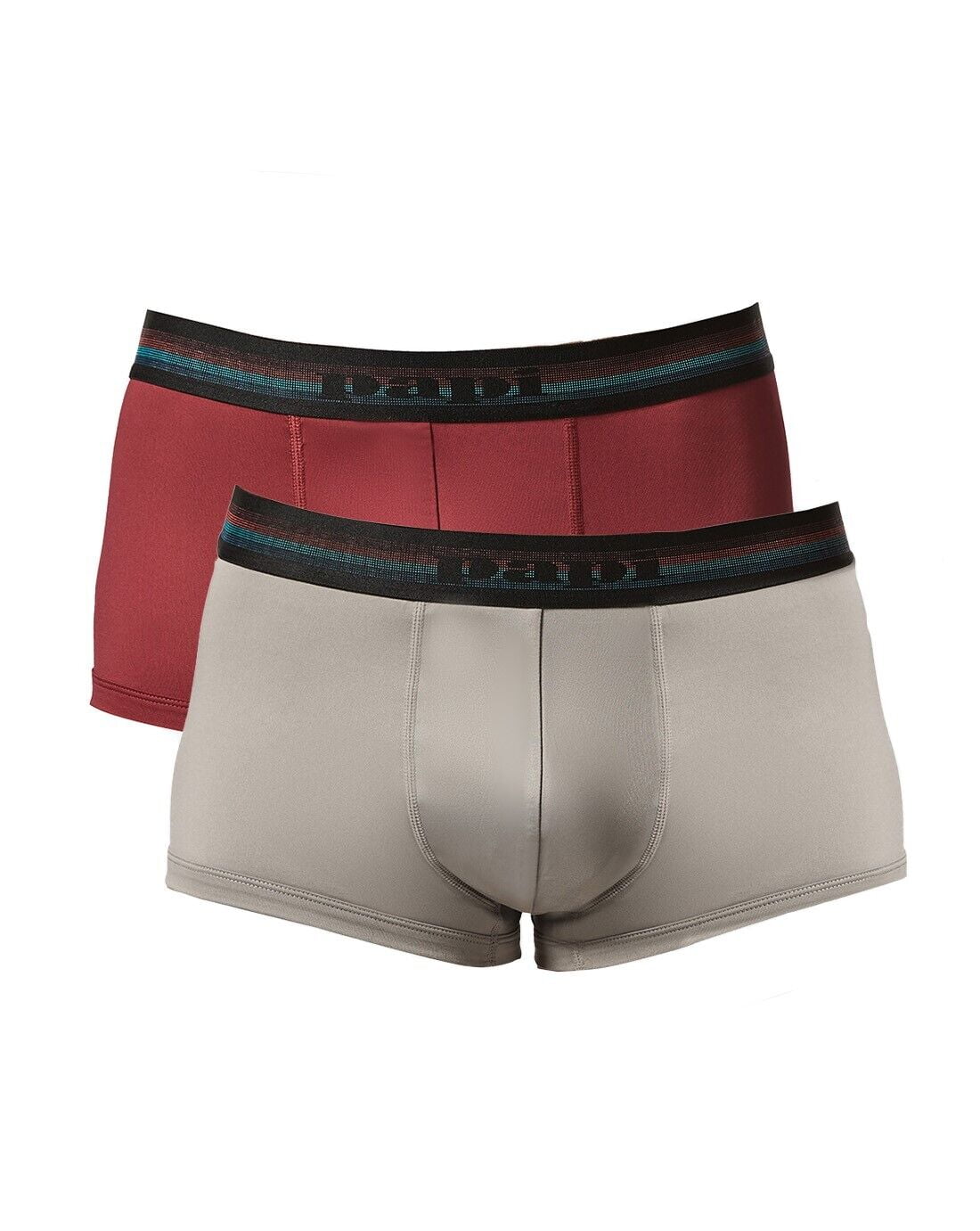 Papi 2-Pack Brazilian Trunk Underwear - UMPA107 (Chiseled Stone/Beet Red,  XL)