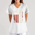 thumbnail image 2 of AHMOMEI S-5XL Plus Size Women's 250 Anniversary USA Womens Scrub Top Stars Stripes Nurse Working Uniforms with Pocket White XXL, 2 of 6