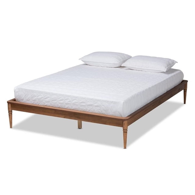 Baxton Studio Tallis Cadre de Lit Format Grand en Bois Fini Noyer Brun