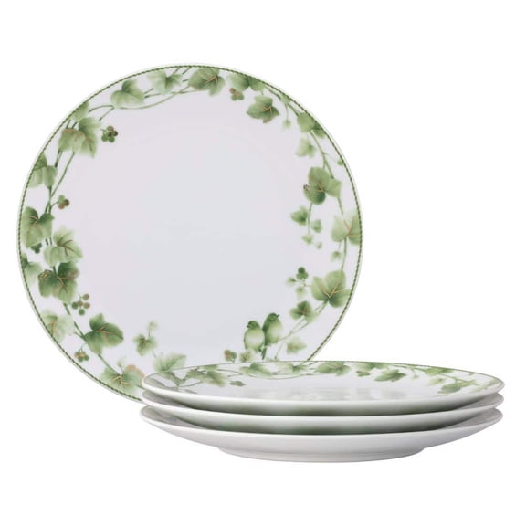 Ivy Whisper 8.25 in. Porcelain (Green) Salad Plates, Set of 4