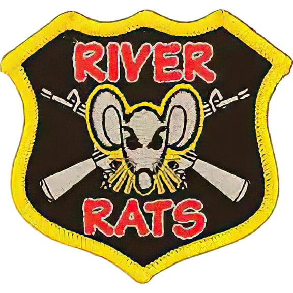 Vietnam River Rats Patch Black & Red 3"