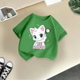 thumbnail image 5 of Girls Shirts Kids Leisure Graphic Round Neck Short Sleeve Tee Summer Casual Girls Tops Green 7 Years-8 Years, 5 of 5
