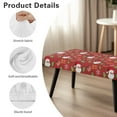 thumbnail image 7 of POLERO Santa Gift Print Bench Covers Slipcover Merry Christmas Decor Stretch Bench Cushion Cover with Elastic Band Rectangle Chair Cover for Home Patio, Living Room, 7 of 7