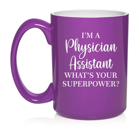 

Physician Assistant Superpower Funny Ceramic Coffee Mug Tea Cup Gift (15oz Purple)