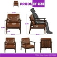 thumbnail image 2 of LAZZO Mid-Century Modern Retro Accent Chairs , Brown, 2 of 7