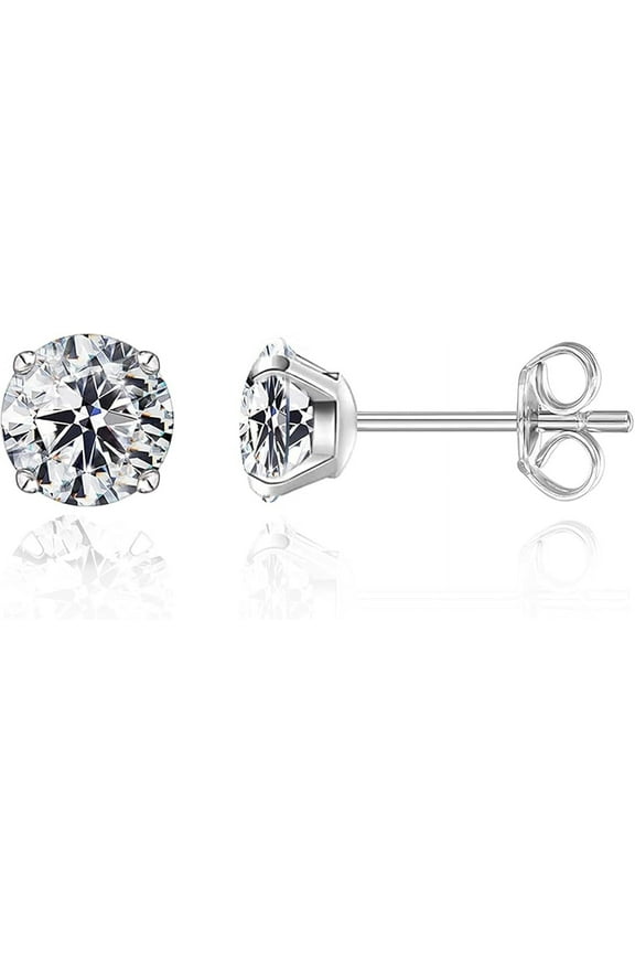 Limerencia Hypoallergenic G23 Titanium Earrings For Sensitive Ears, Simulated Diamonds (White)