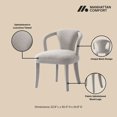 thumbnail image 4 of Manhattan Comfort Palmer Dining Armchair with Solid Wood Frame in Silver Lining, 4 of 11