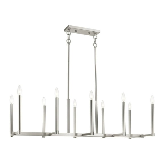 Livex Lighting - Alpine - 10 Light Linear Chandelier in Modern Style - 16 Inches