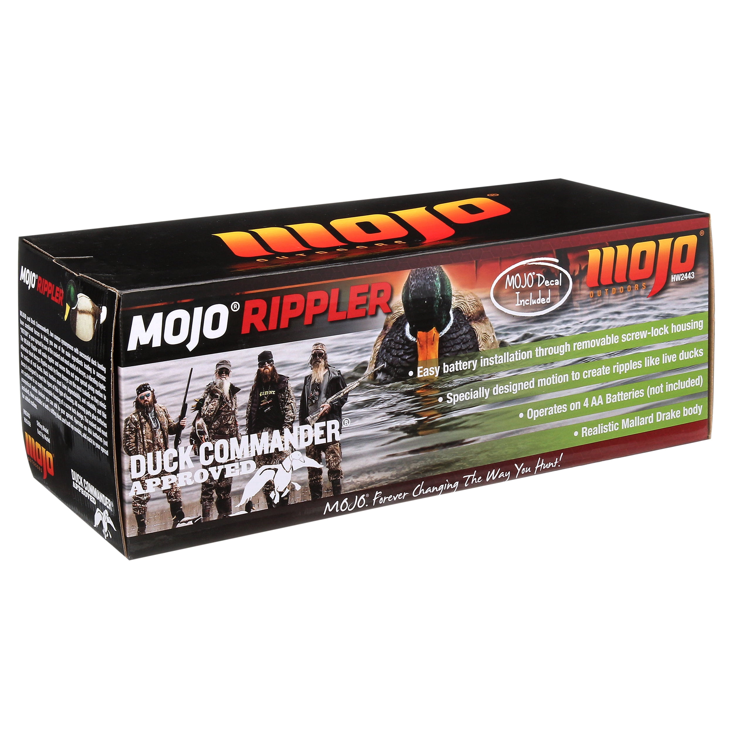 (2 pack) Mojo Outdoors, Rippler Floating Motion Mallard Drake,  Duck Decoy,  HW2443, 2.5 Pounds