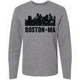 thumbnail image 3 of Inktastic Boston Massachusetts City Skyline with Grunge Long Sleeve T-Shirt, 3 of 5