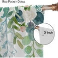 thumbnail image 6 of Floral Leaves Curtains Pink Flower Watercolor Leaves Nature Rustic Pattern Blackout Print Rod Pocket Window Drapes for Bedroom Living Room 52x84in, 6 of 6
