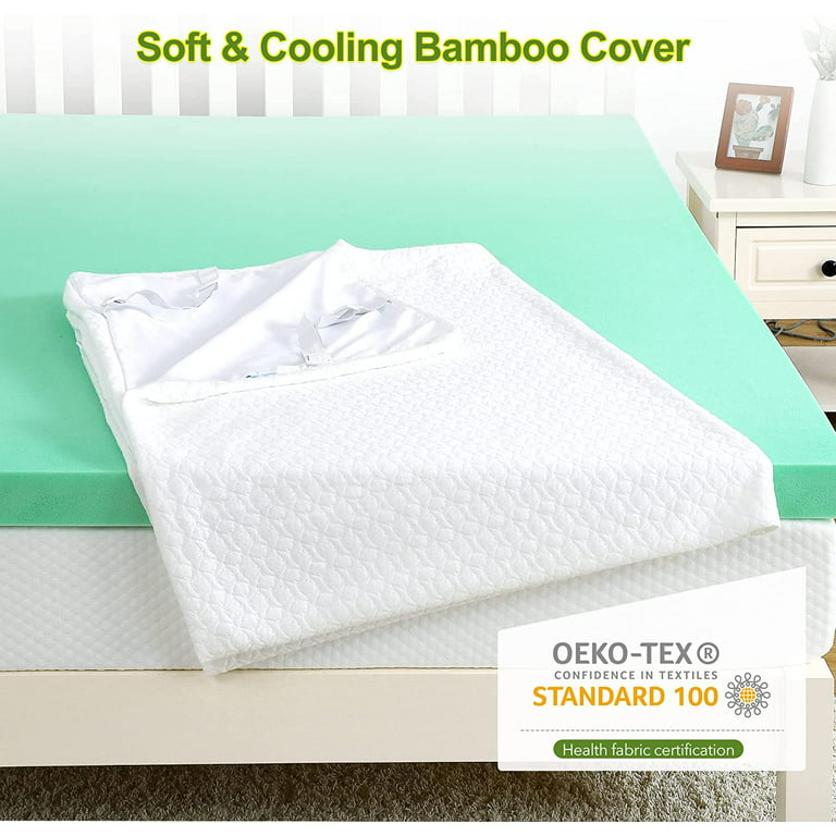 3 Inch Memory Foam Mattress Topper Queen Size Pressure Relief Cooling  Mattress Topper for Back Pain 