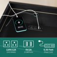 thumbnail image 5 of Moasis  Set of 2 LED 2 Drawers Nightstand with Charging Station Bedside Tables with Glass Top Black, 5 of 5