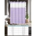 thumbnail image 6 of No Hook Cloth Fabric Shower Curtain with Snap in Liner, Purple Waterproof Shower Curtains Set with See Through Top Window, Country French Rustic Buffalo Plaid Modern Art Bath Curtains Shower 36"x78", 6 of 6