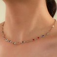 thumbnail image 1 of Collar de cristal y diamantes con cadena de clavícula de mujer de lucita coloreada, 1 of 5