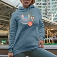 thumbnail image 2 of Magic Time with Hand Drawn Christmas Balls Art Merch Gift, Light Blue Hooded Sweatshirt or Hoodie, Small, 2 of 5