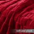thumbnail image 4 of Exclusivo Mezcla Fleece Throw Blanket for Couch, Super Soft Warm Lightweight Checkered Pattern Blanket for All Seasons, Deep Red, 50"x60", 4 of 7