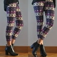 thumbnail image 2 of Leggings Tricotés Flocon de Neige d'Hiver pour Femmes, Bas en Coton, 2 of 4