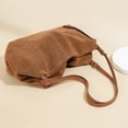 thumbnail image 6 of Suede Cow Leather Hobo Bag, Soft Slouch Shoulder Handbag, 13.78x5.91x7.87inch, 6 of 7