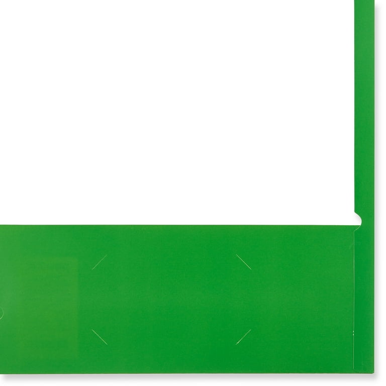 2-Pocket Textured Paper Folders, Green, Pack Of 10 - Zerbee