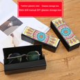 thumbnail image 1 of Caja de almacenamiento de gafas de sol de cuero con pintura de diamantes DIY, organizador de gafas de viaje Likrtyny decoración de arte, 1 of 9